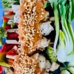 Satay chicken skewers with gluten free satay sauce